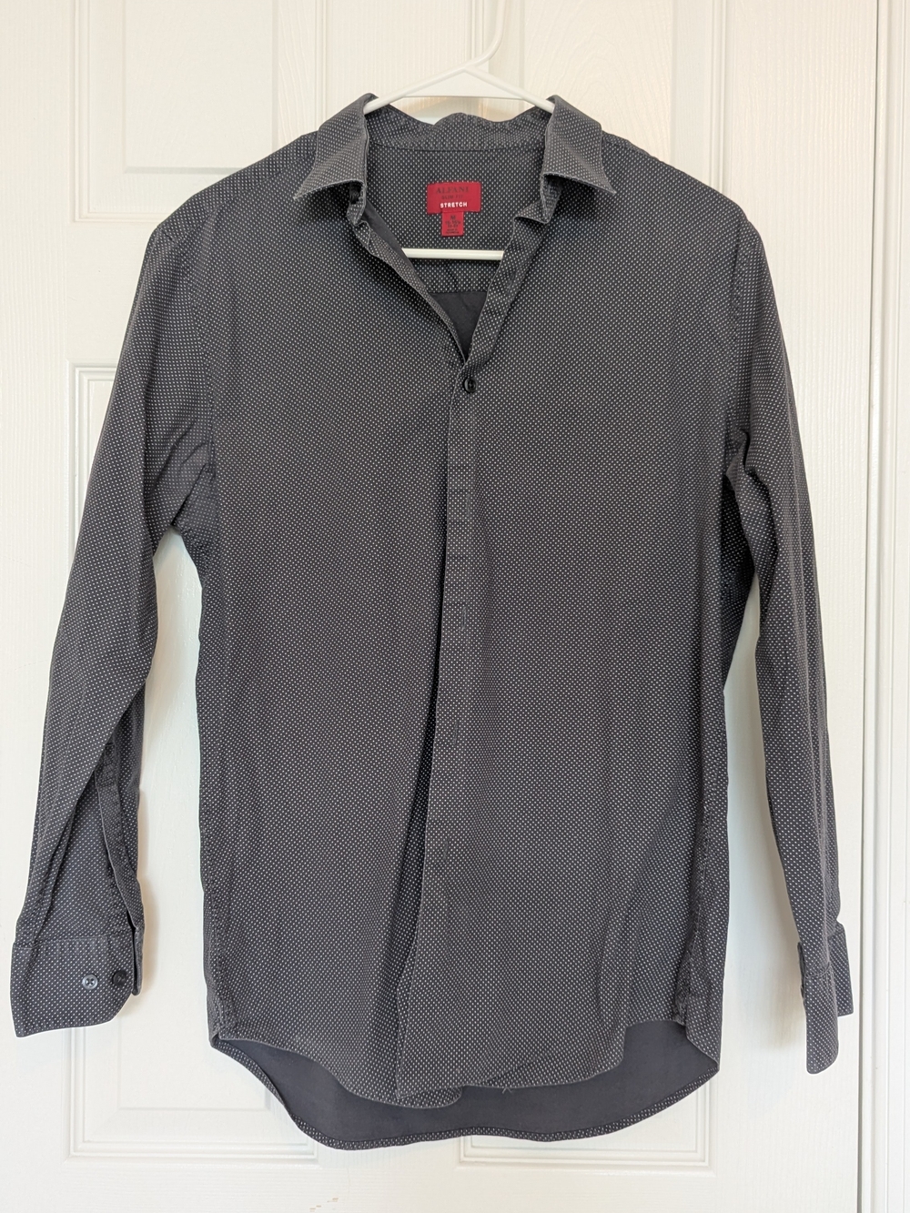 Alfani Men’s Long-Sleeve Button-Down Shirt - Charcoal Microdot